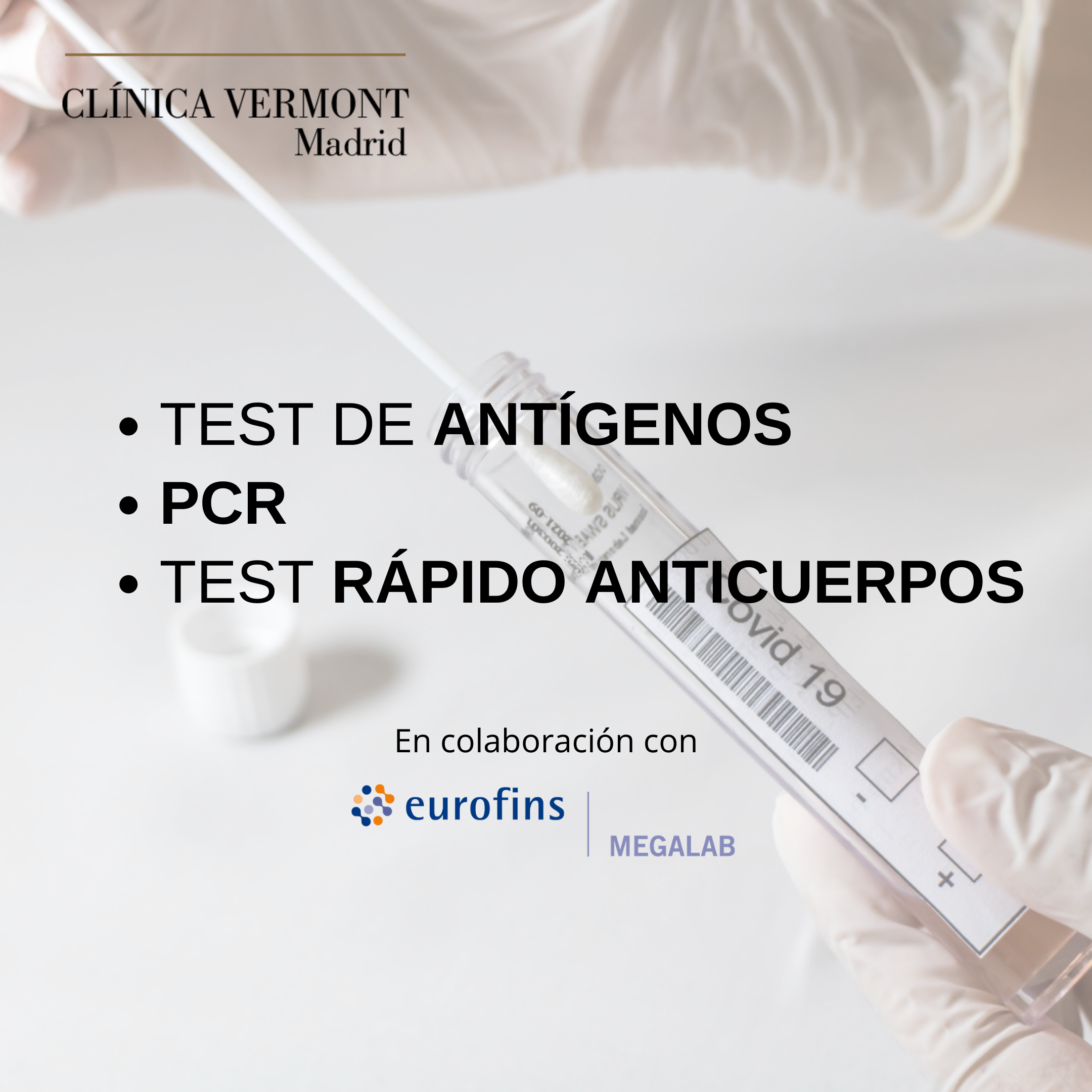Pruebas diagnósticas para el COVID-19: PCR, Test de Antígenos y Test Rápido de Anticuerpos